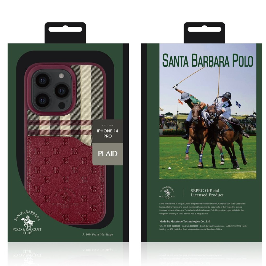 Santa Barbara Polo Racquet Club Apple iPhone 13 Pro Plaid Kartvizitli Kapak - Kahverengi