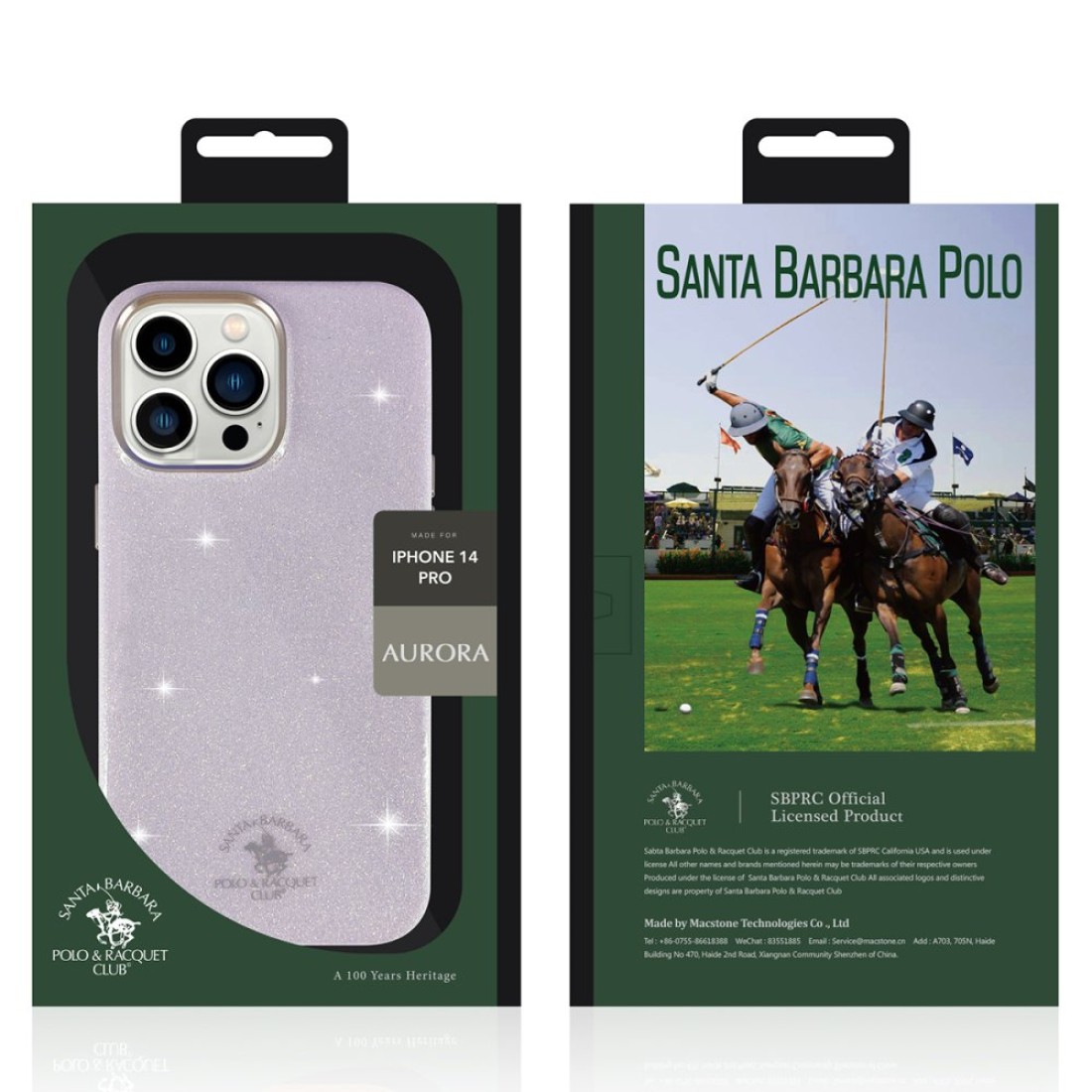 Santa Barbara Polo Racquet Club Apple iPhone 14 Aurora Simli Kapak - Pembe