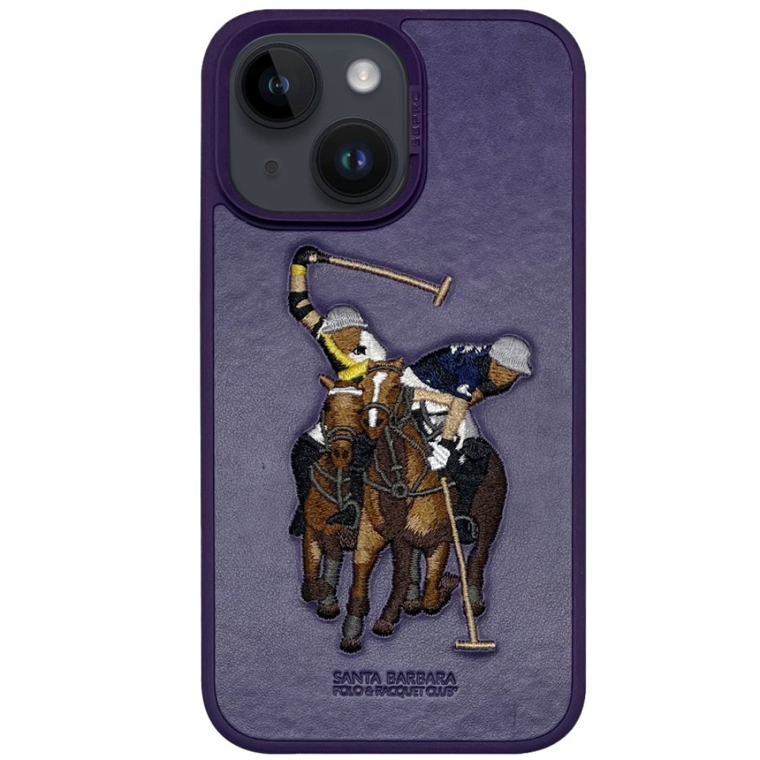 Santa Barbara Polo Racquet Club Apple iPhone 14 Jockey Deri Kapak - Mor