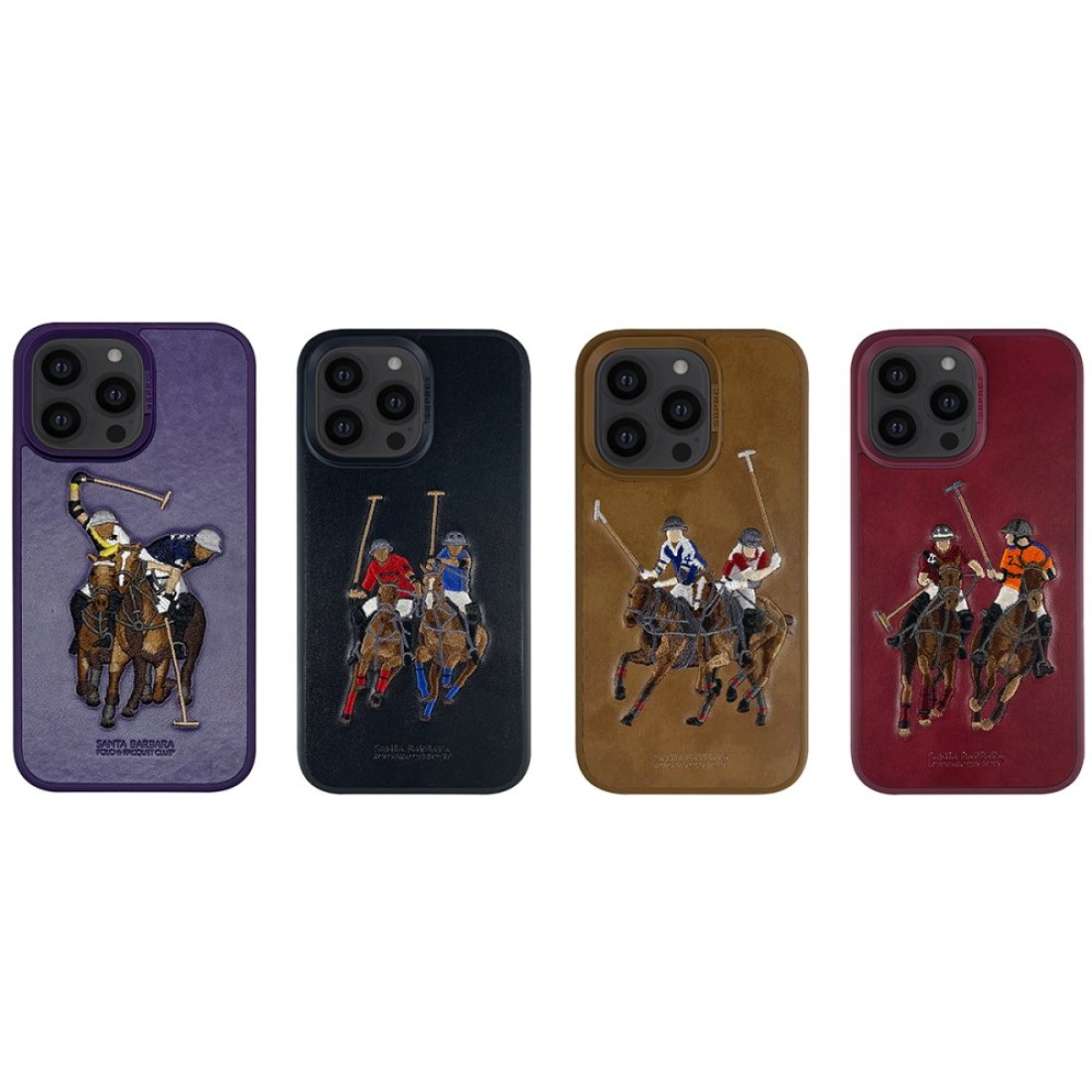 Santa Barbara Polo Racquet Club Apple iPhone 14 Jockey Deri Kapak - Mor